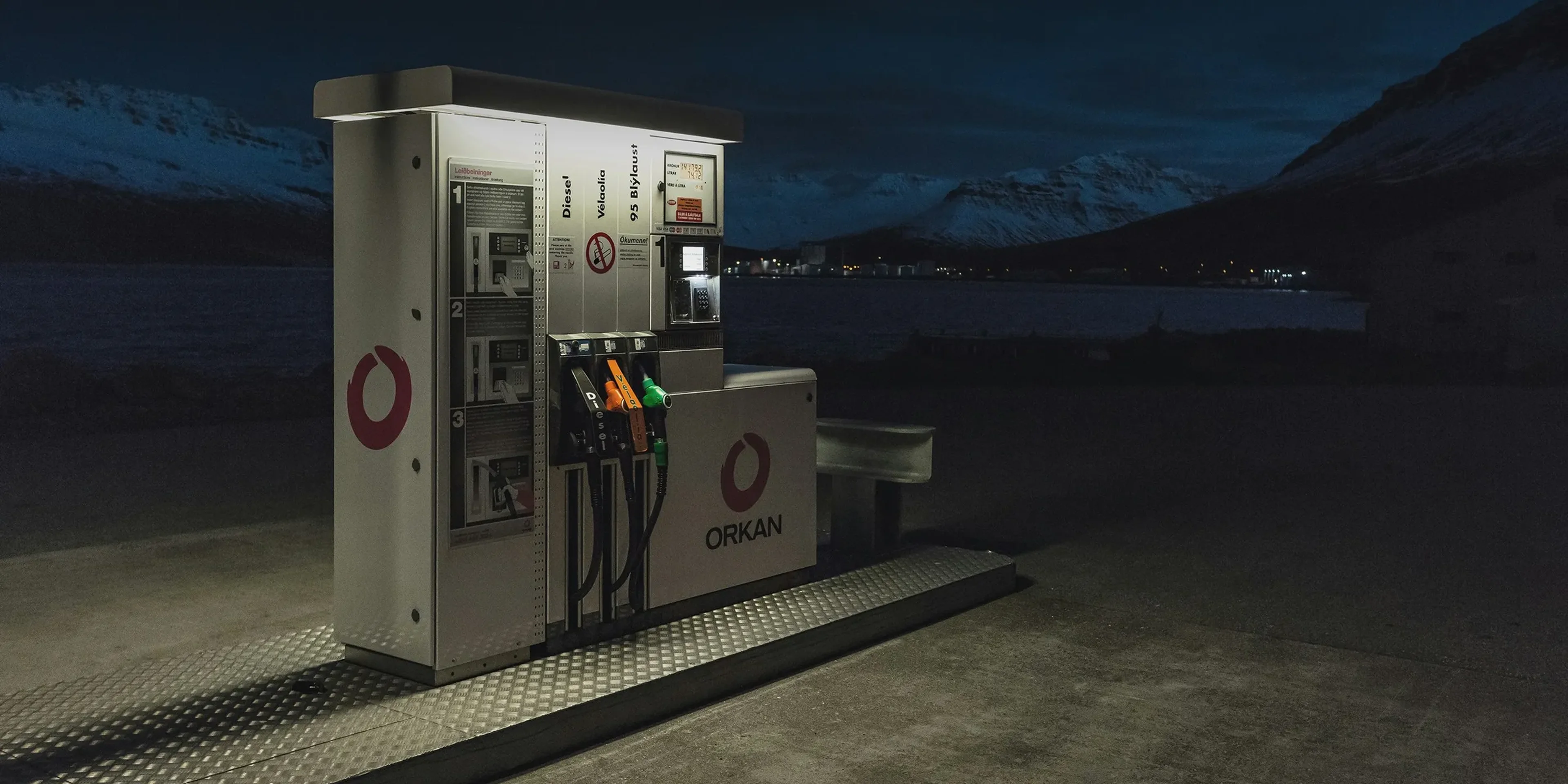 white Orcan fuel station