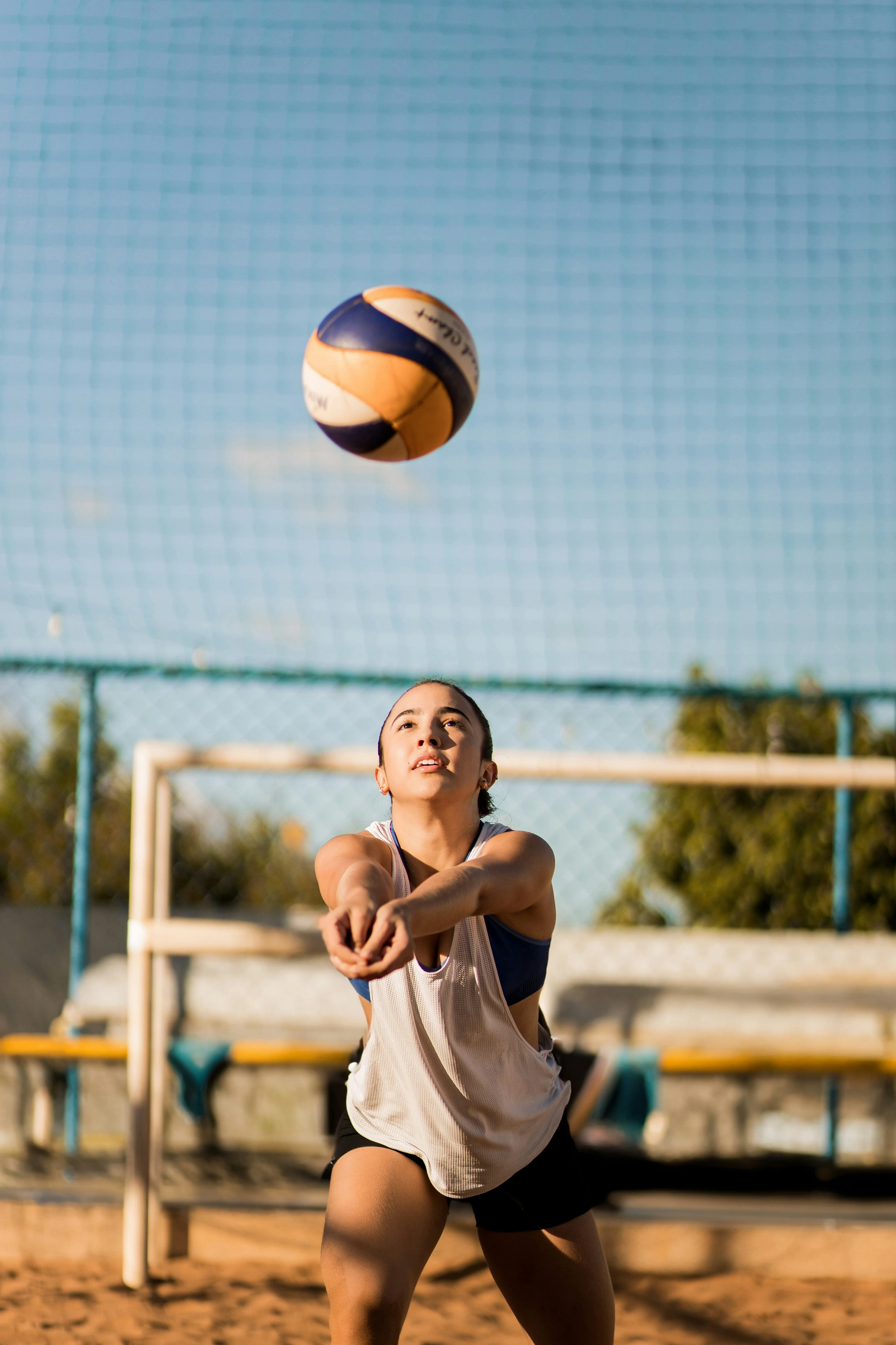 girl playing volleyball
