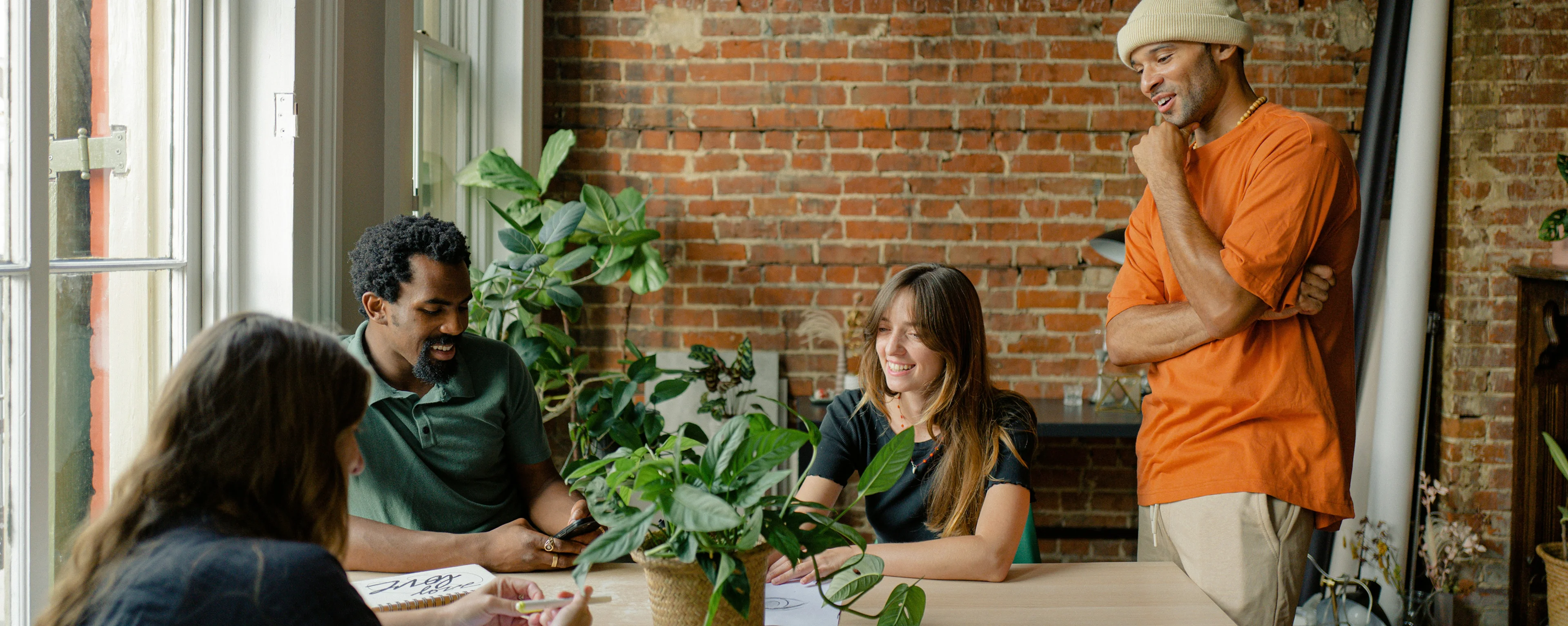 people in an office working