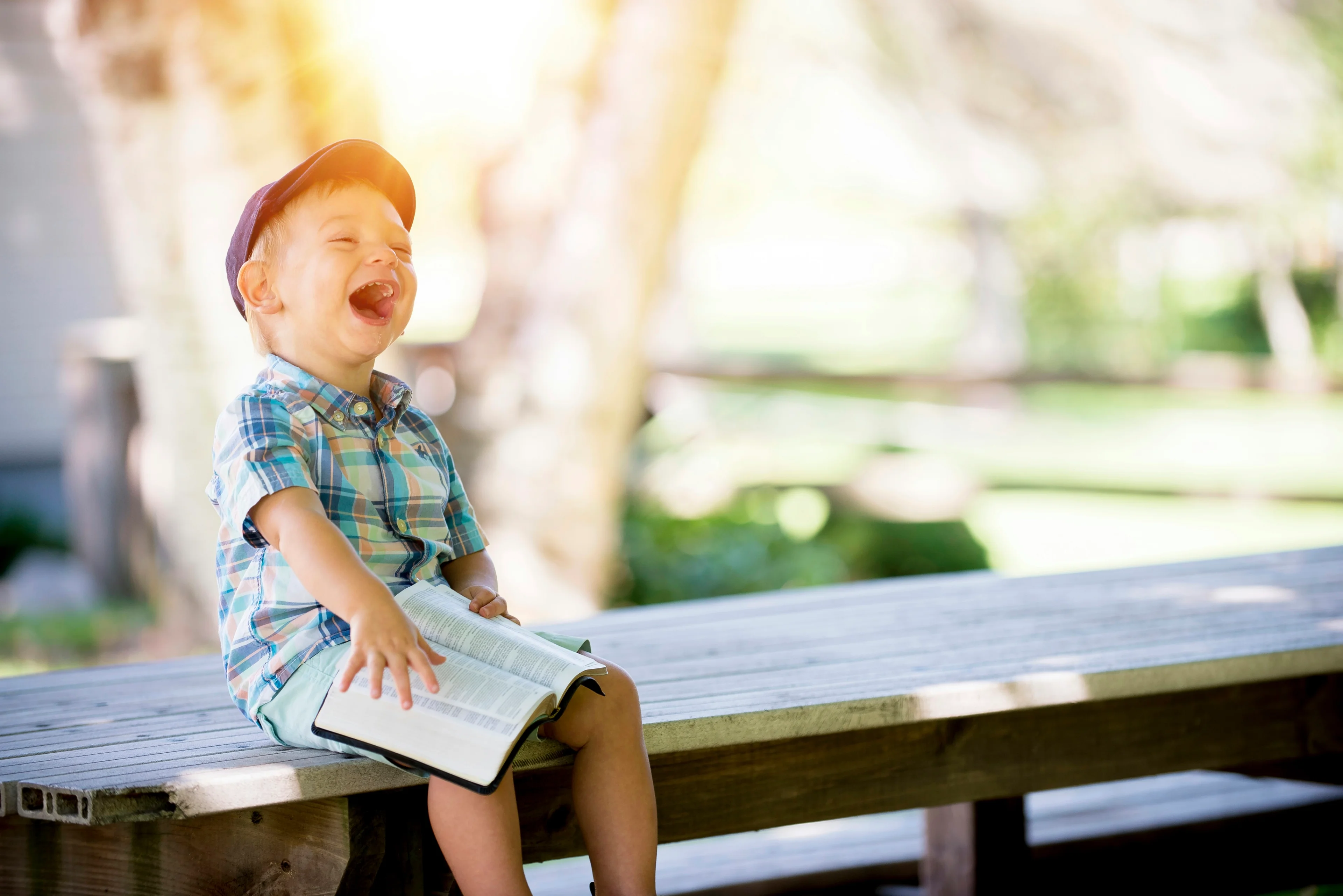 Happy kids playing outside