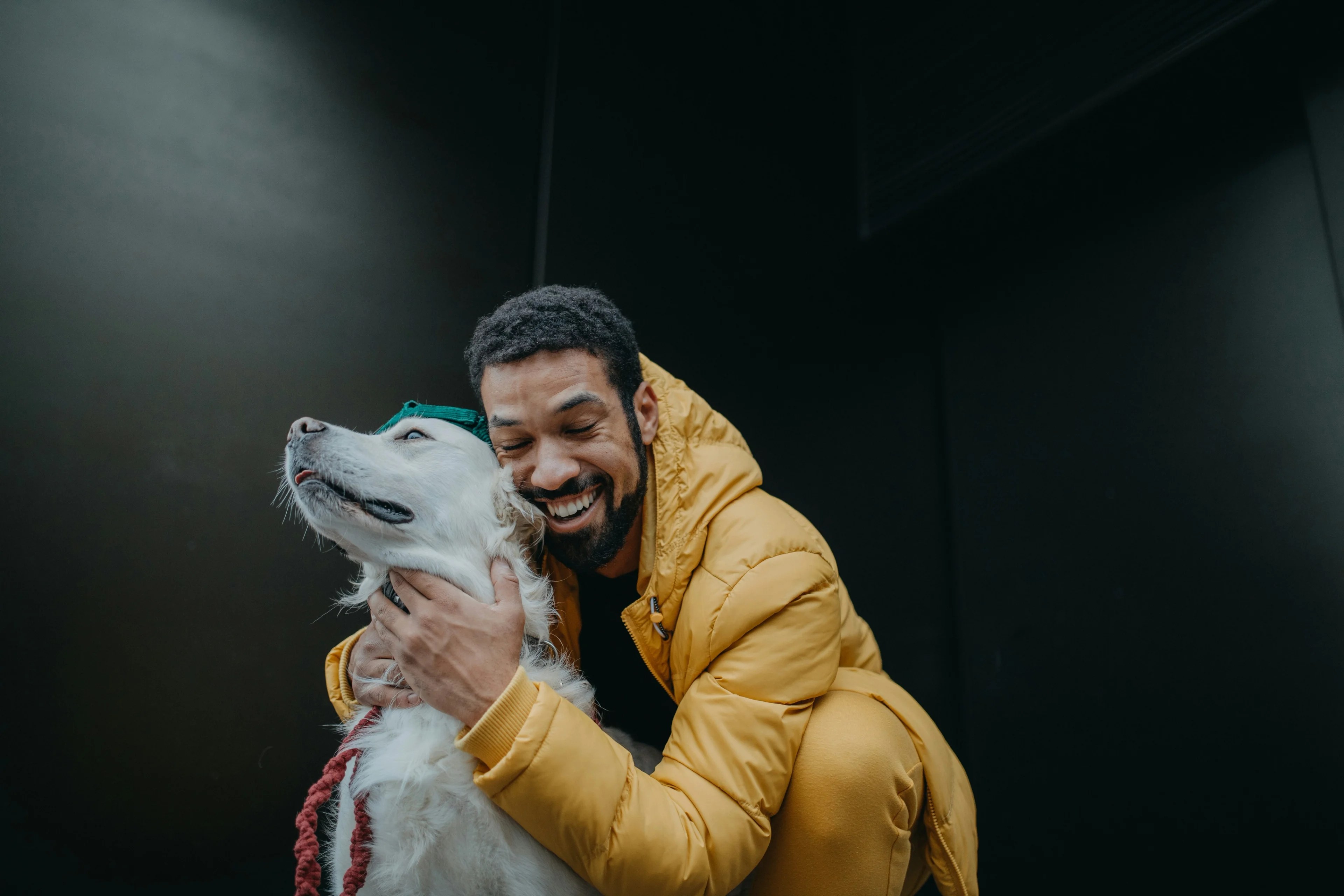 Happy person with pet
