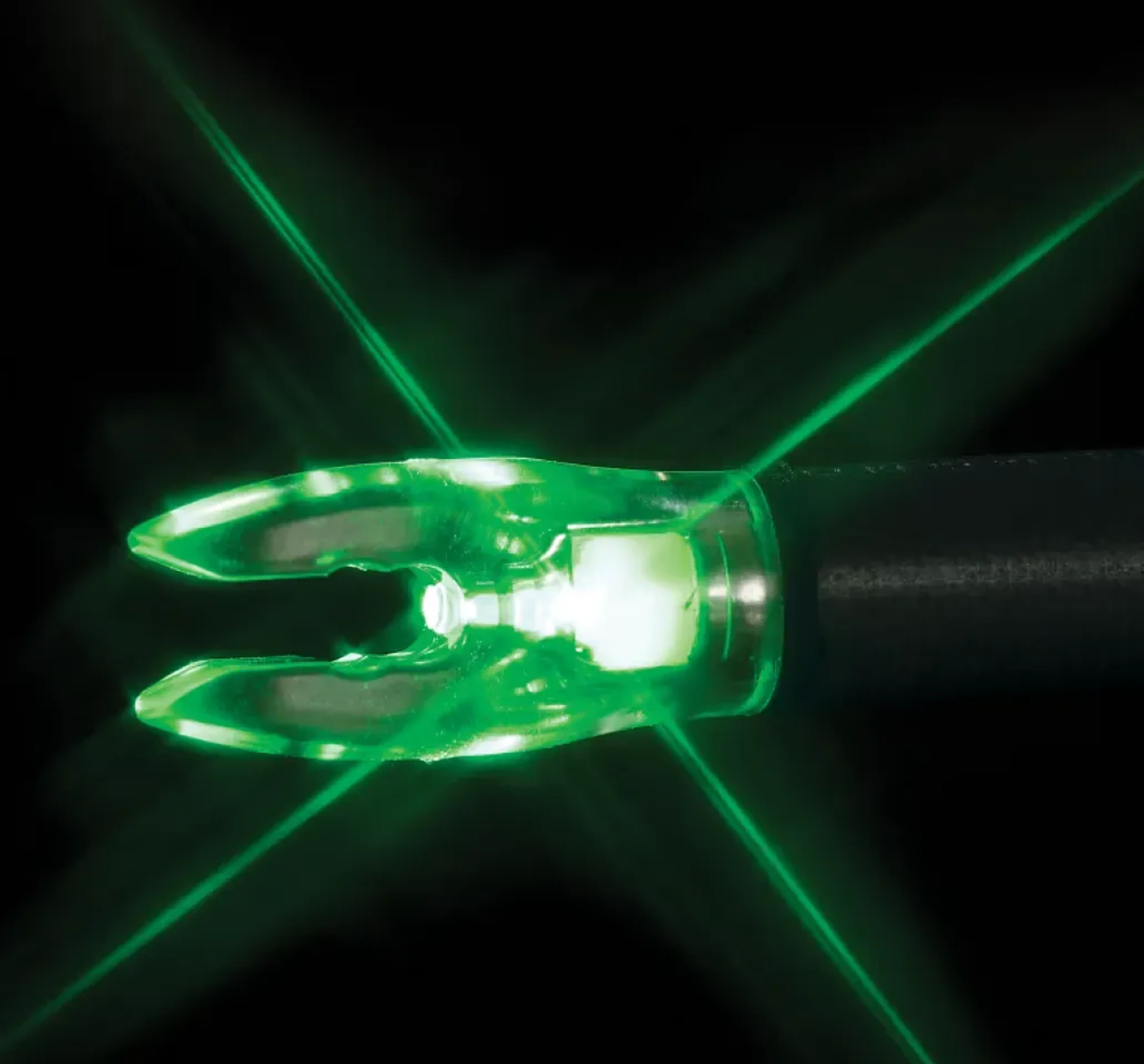 Archery imagery featuring BlackOut Lighted Nocks