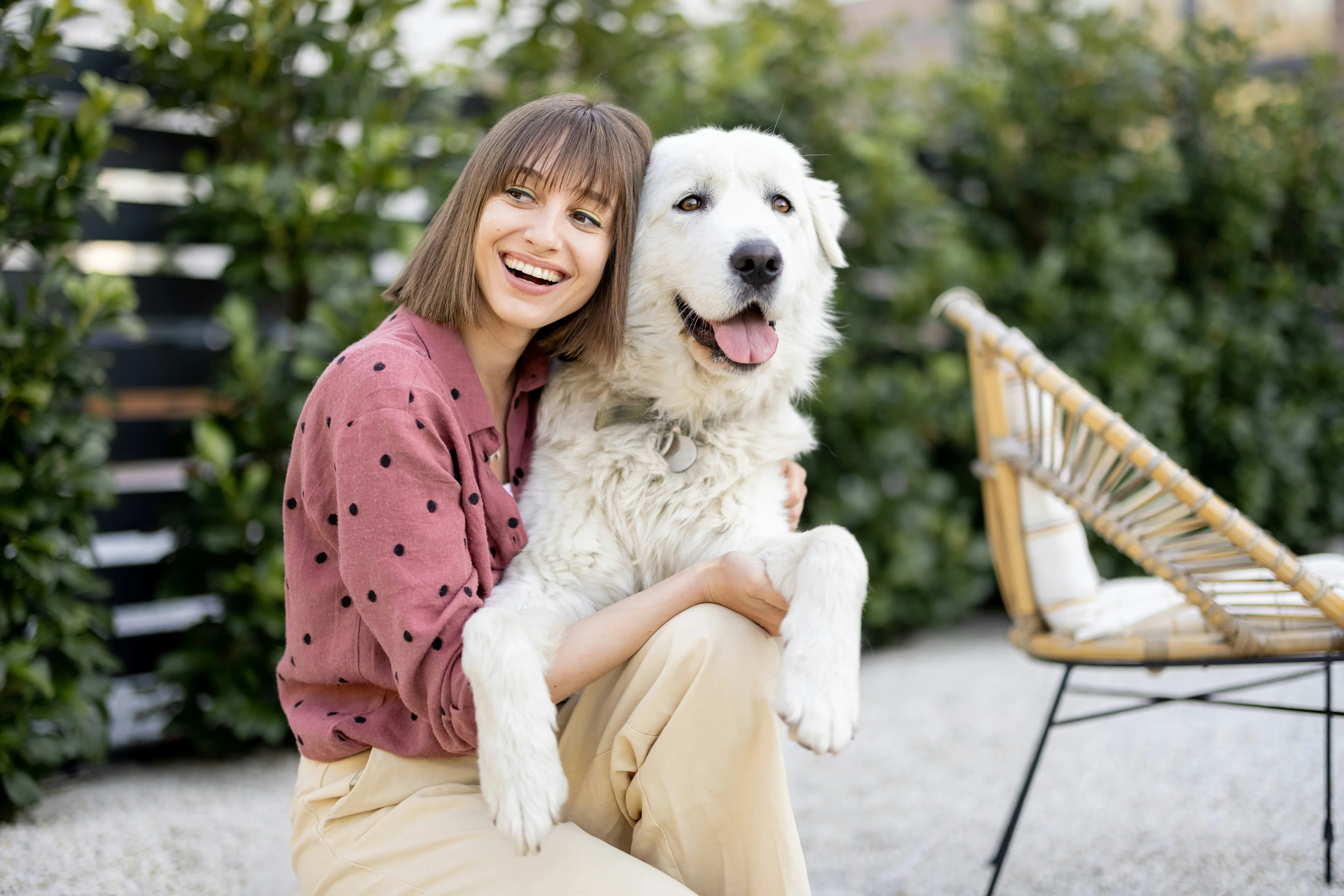 Happy person with pet