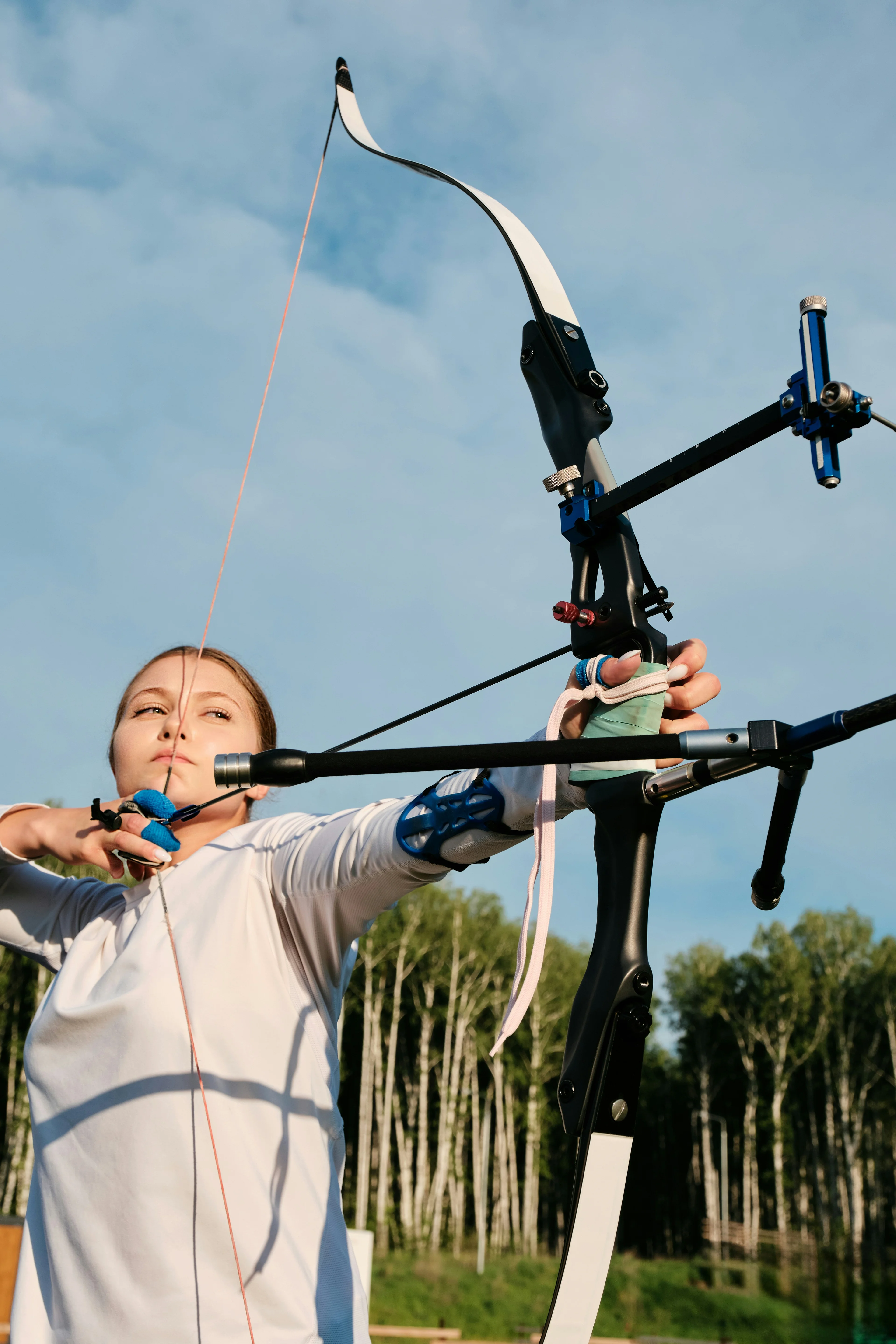 woman doing archery