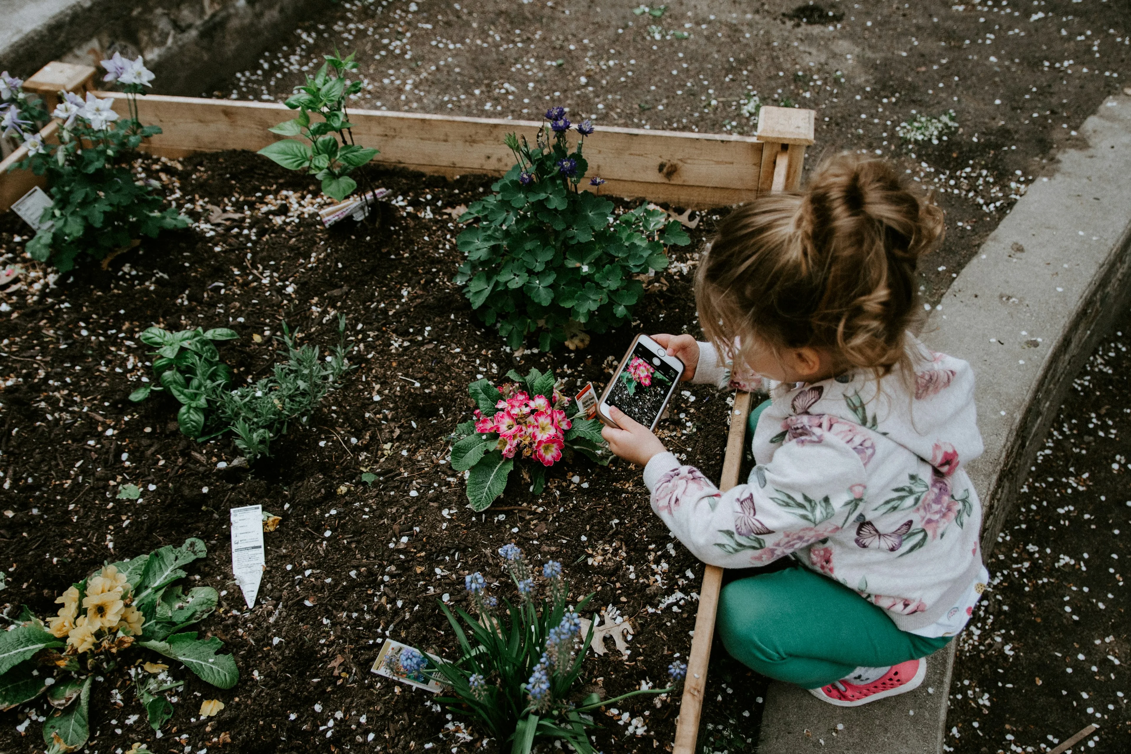 Happy person working in garden