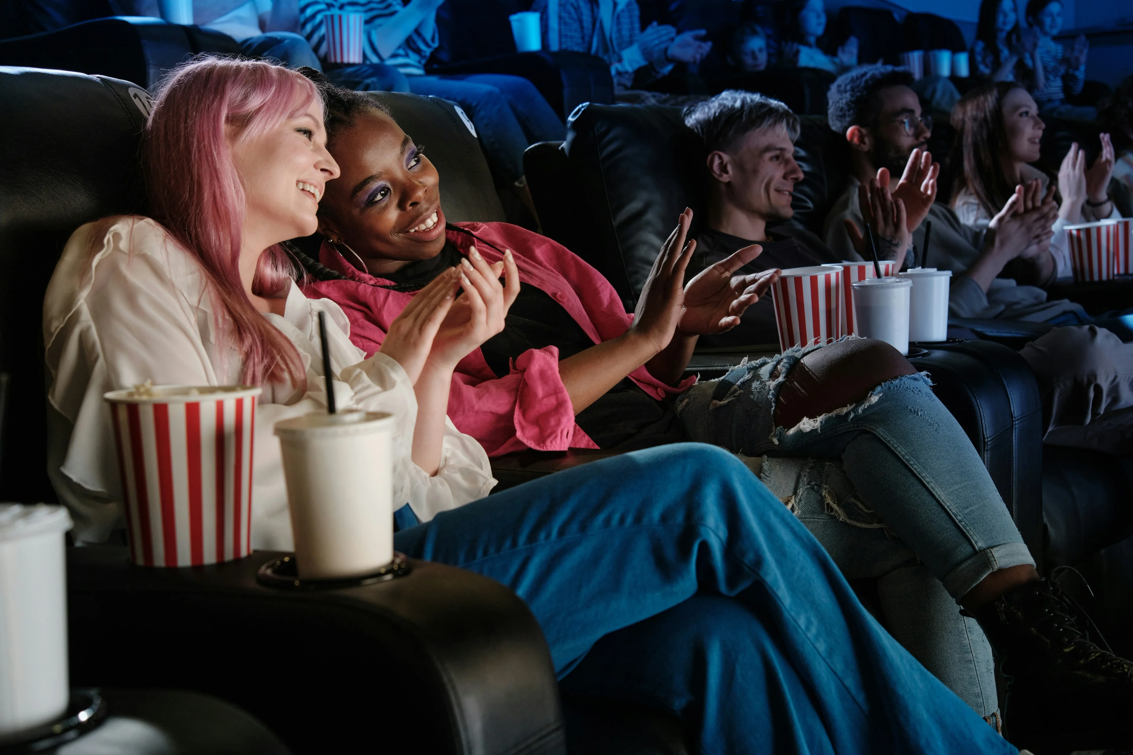 Friends watching a movie