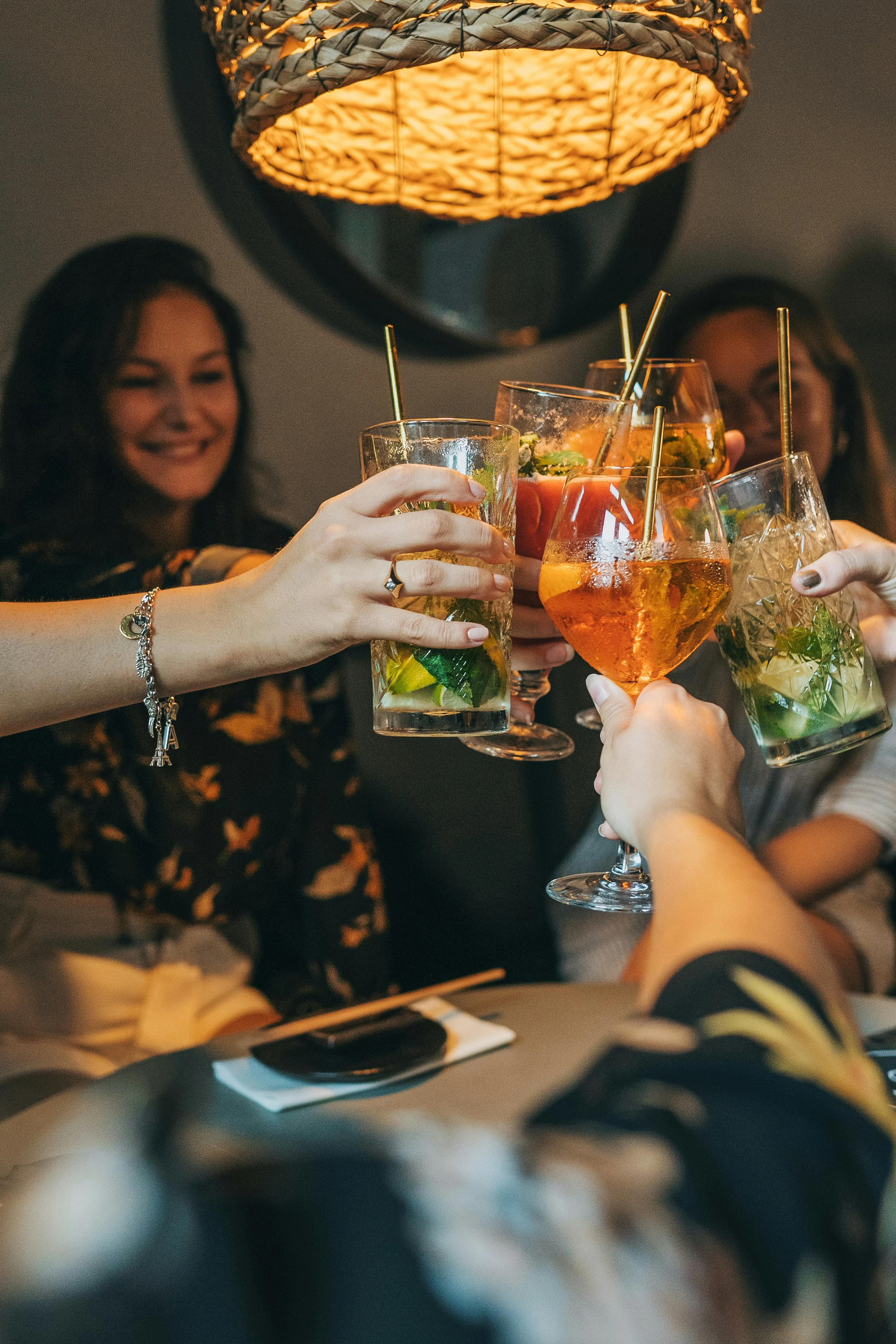 people drinking at a bar