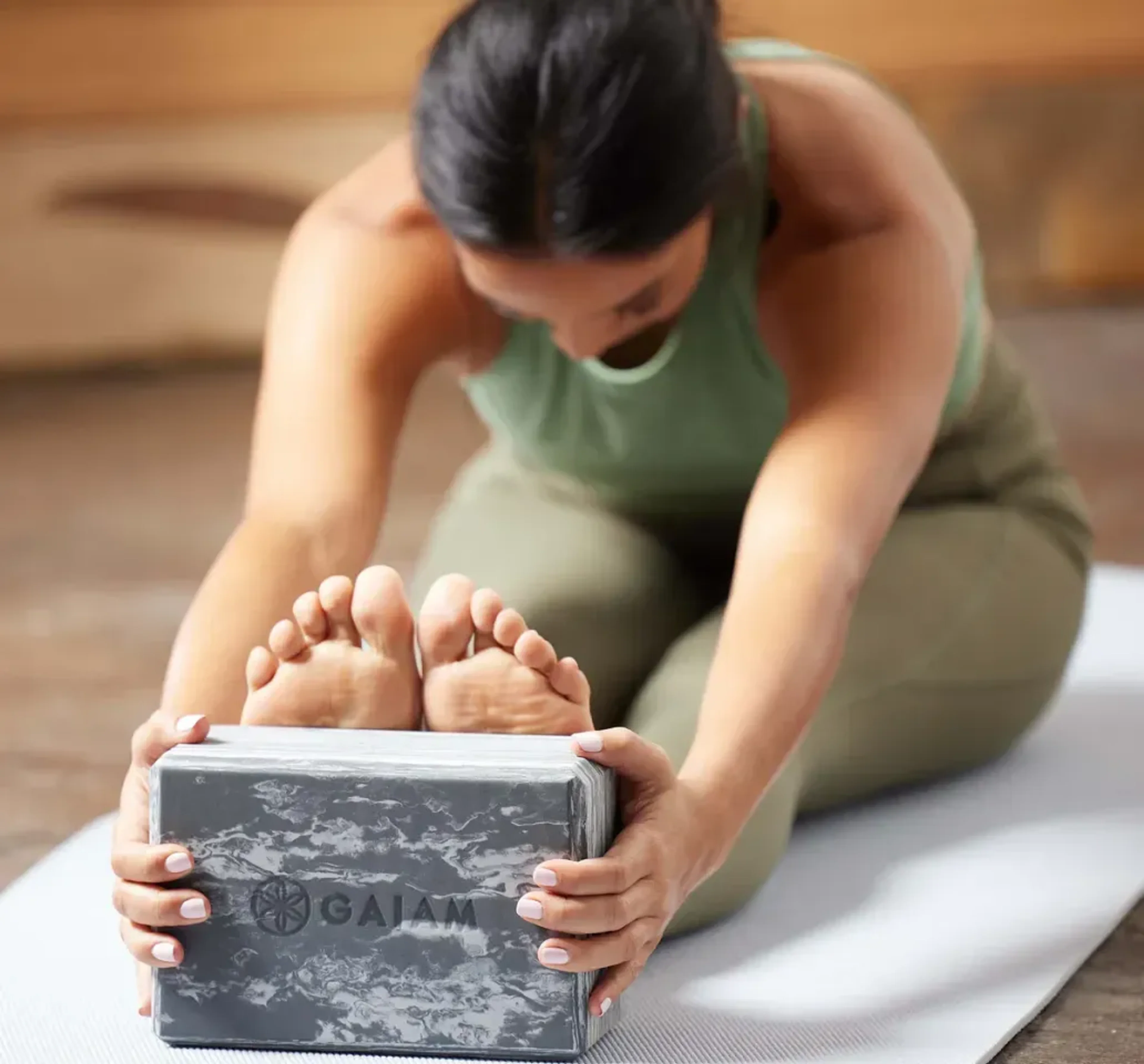 Yoga imagery featuring Marbled Yoga Block