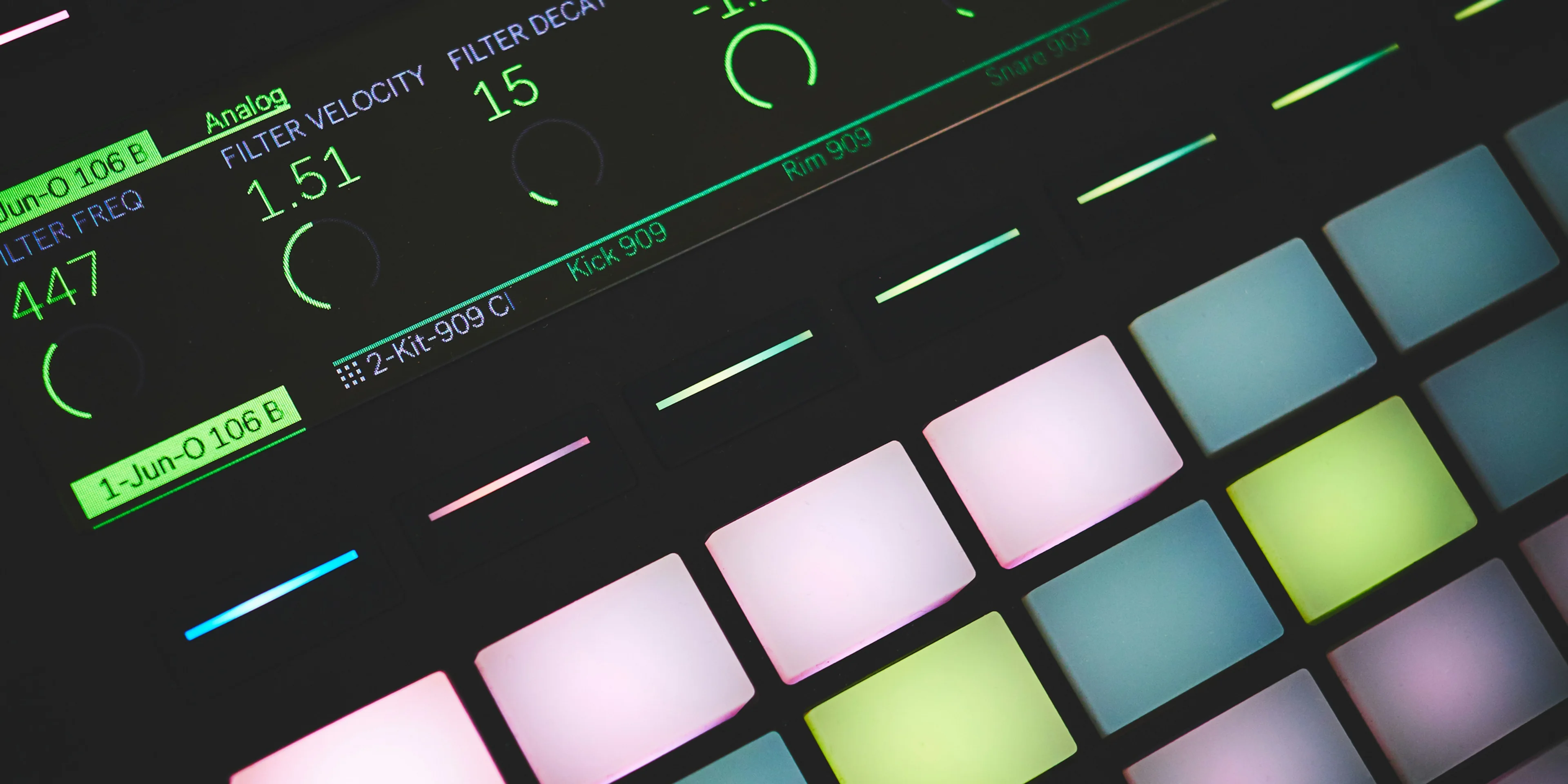 closeup photo of turned on digital midi controller