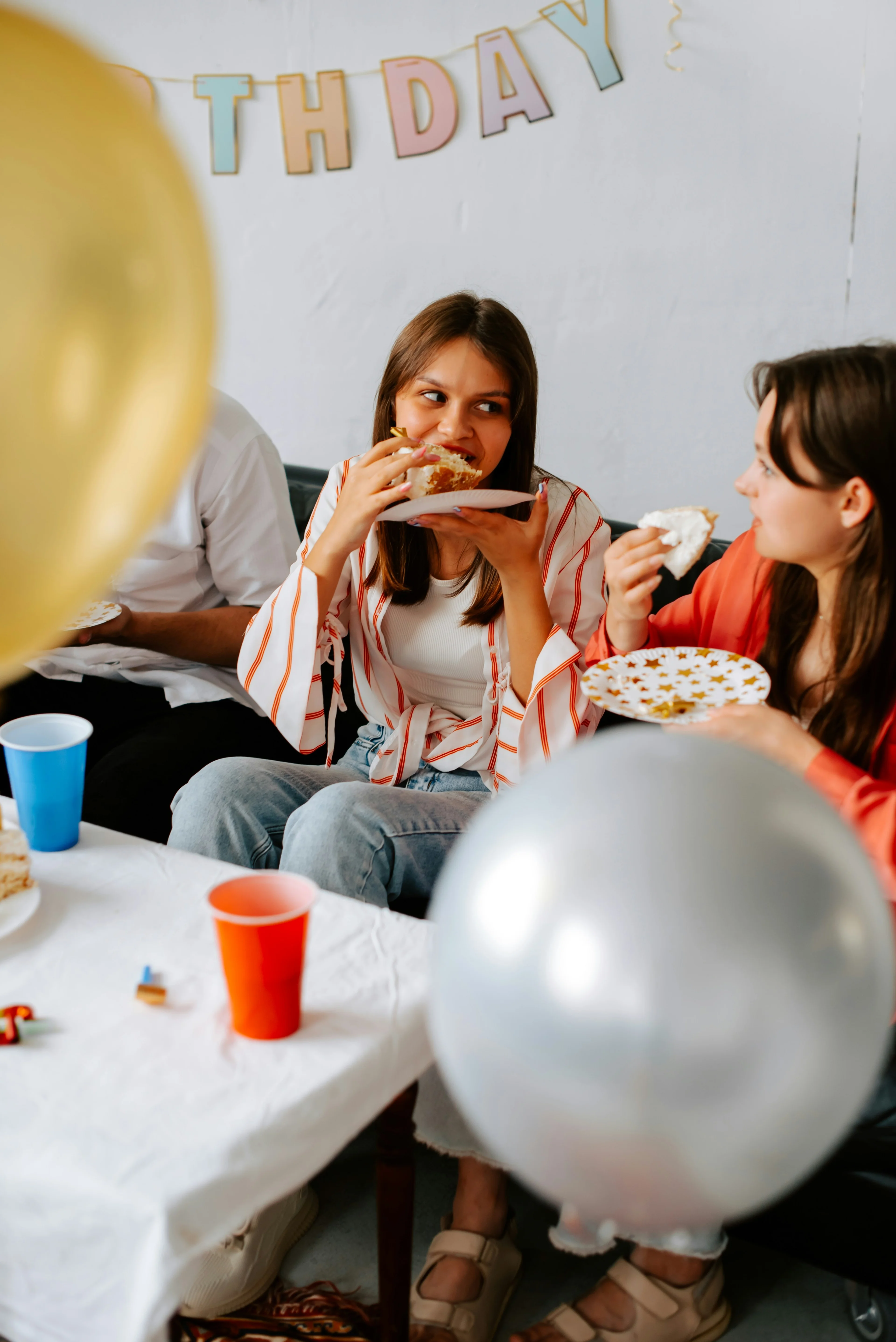 Happy person with cake