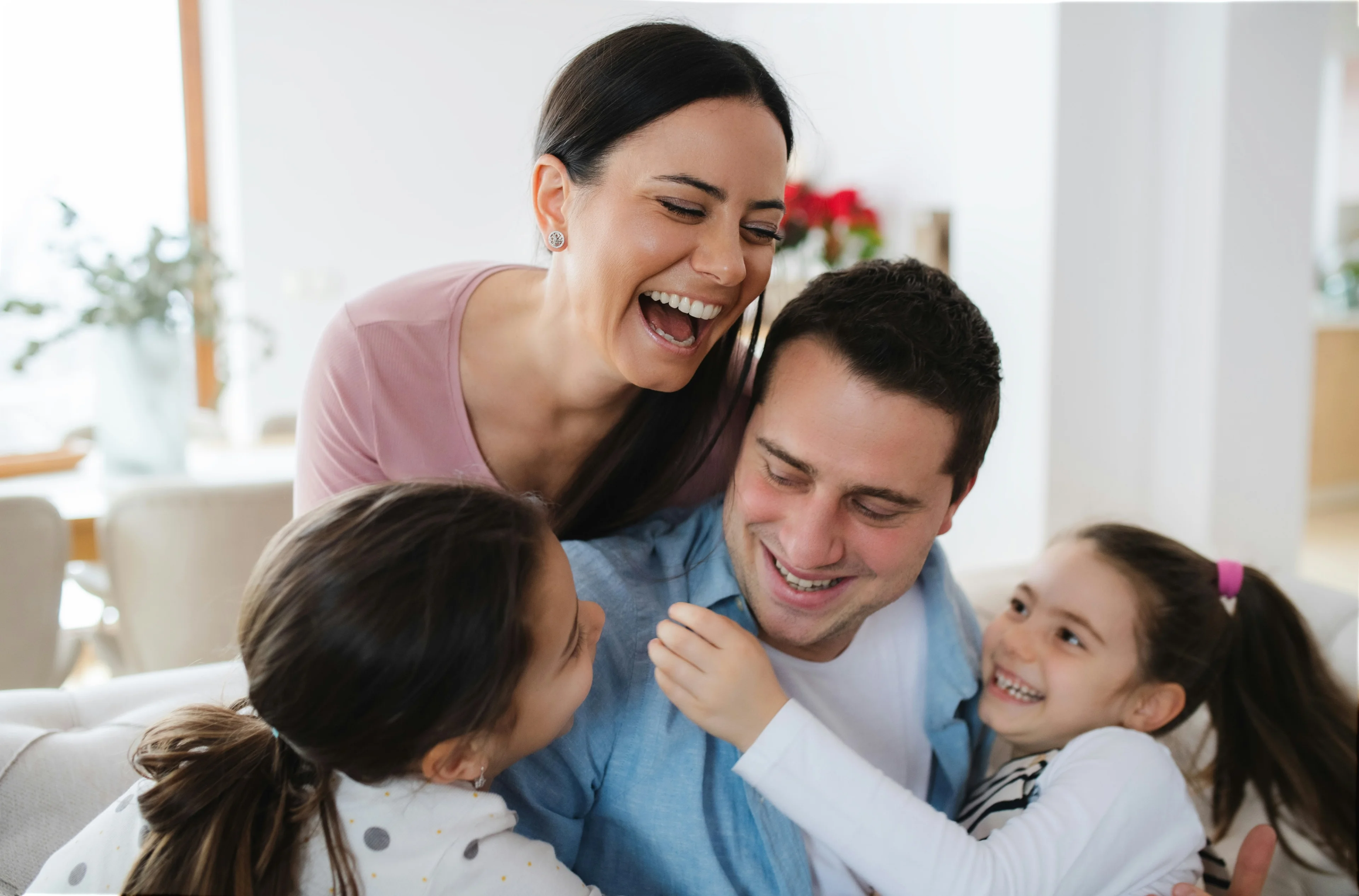 Happy family with baby