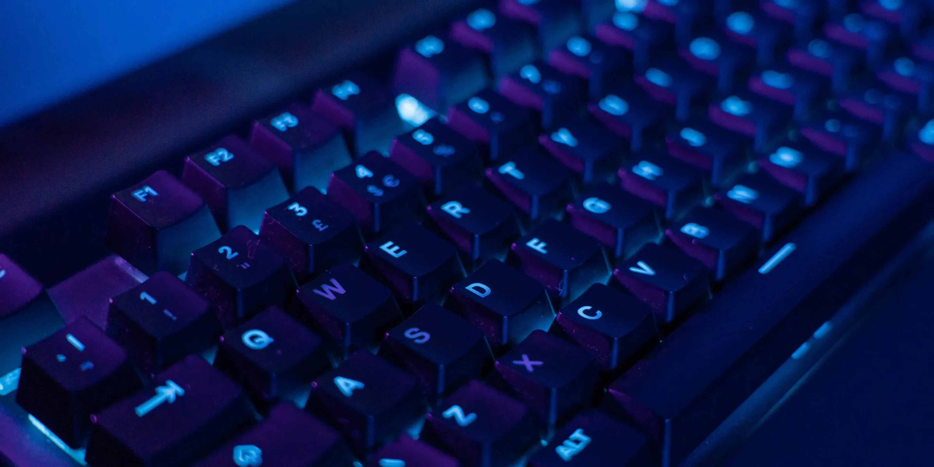closeup keyboard, midnight color palette