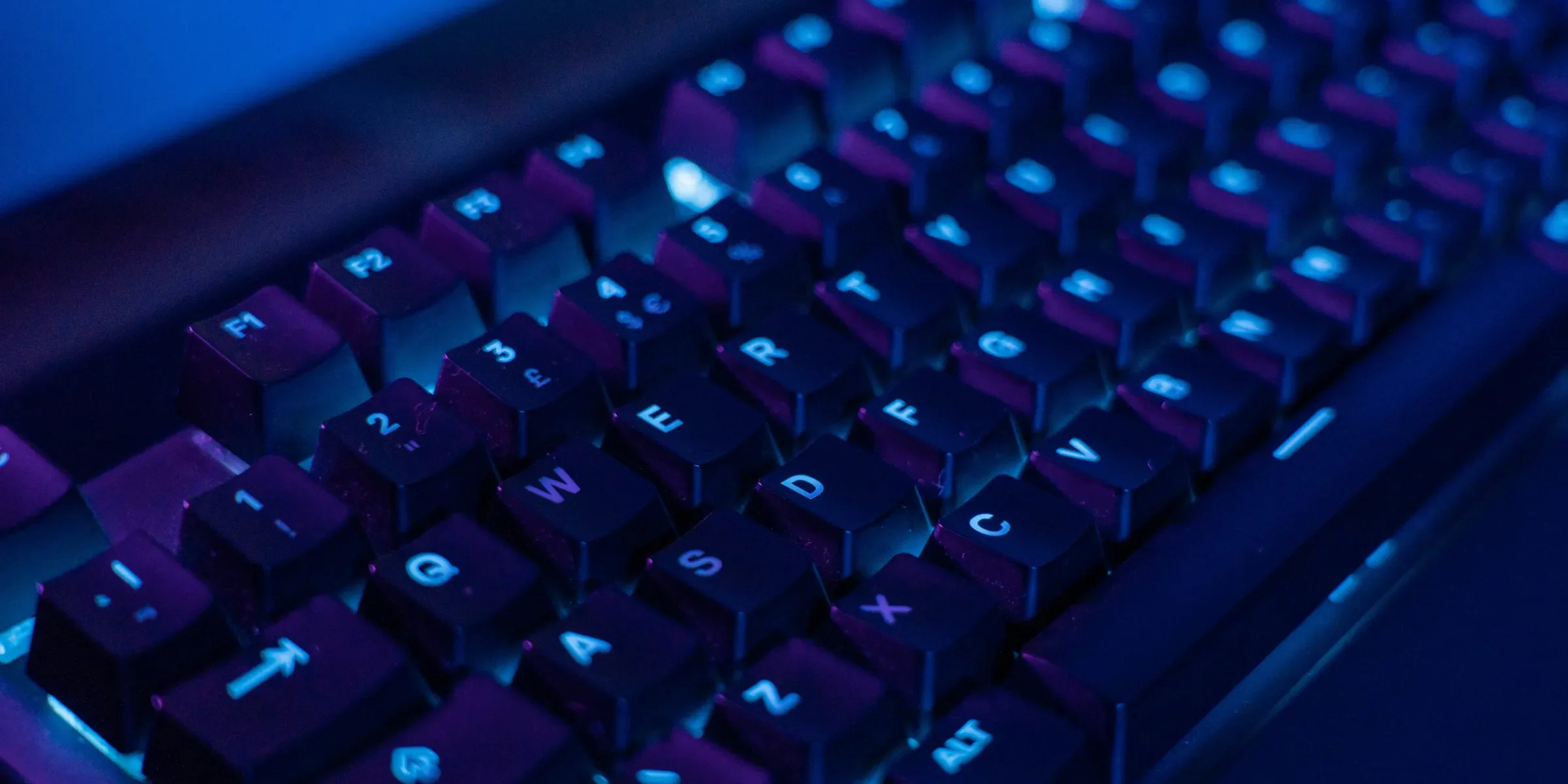 closeup keyboard, midnight color palette