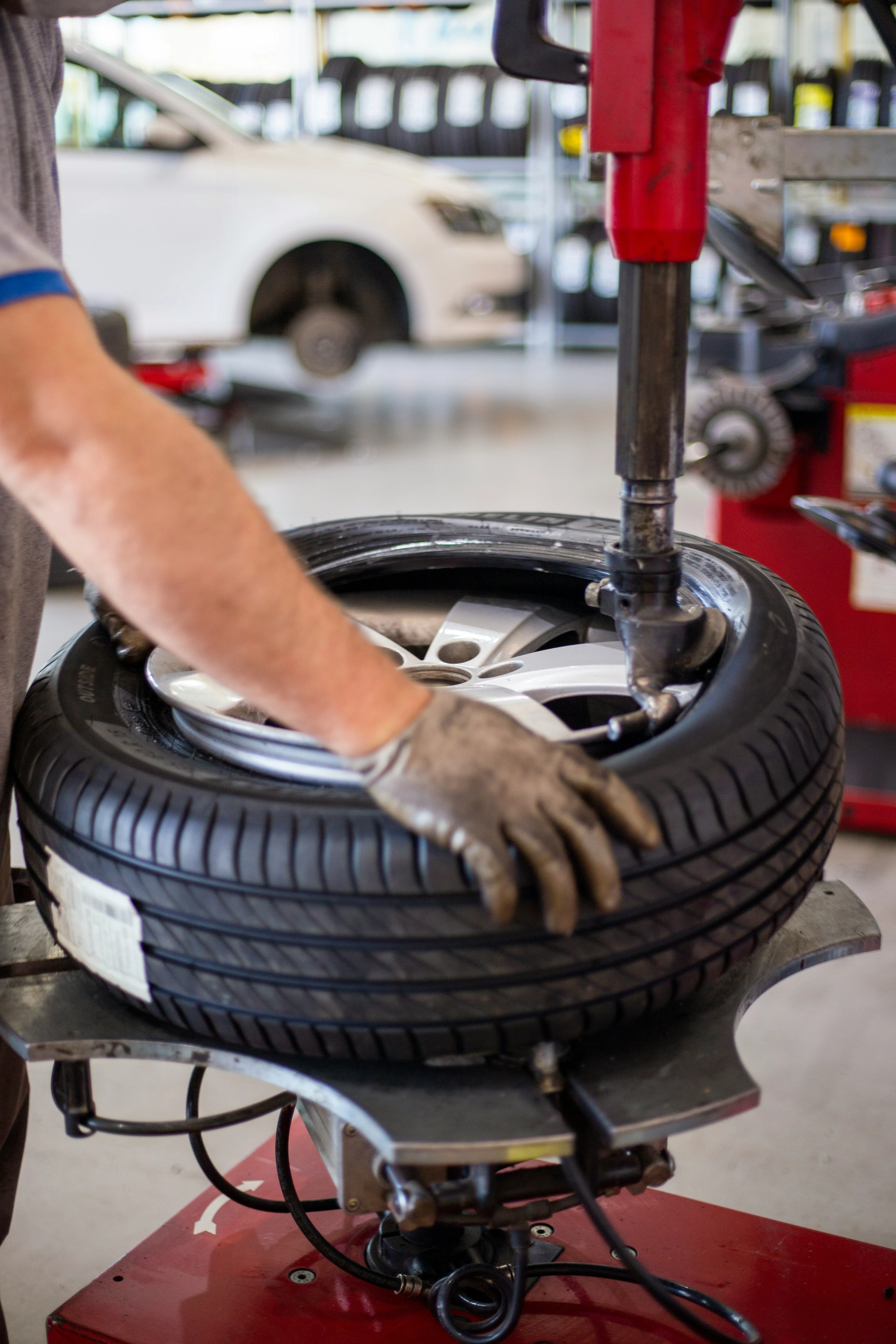 Car tire closeup