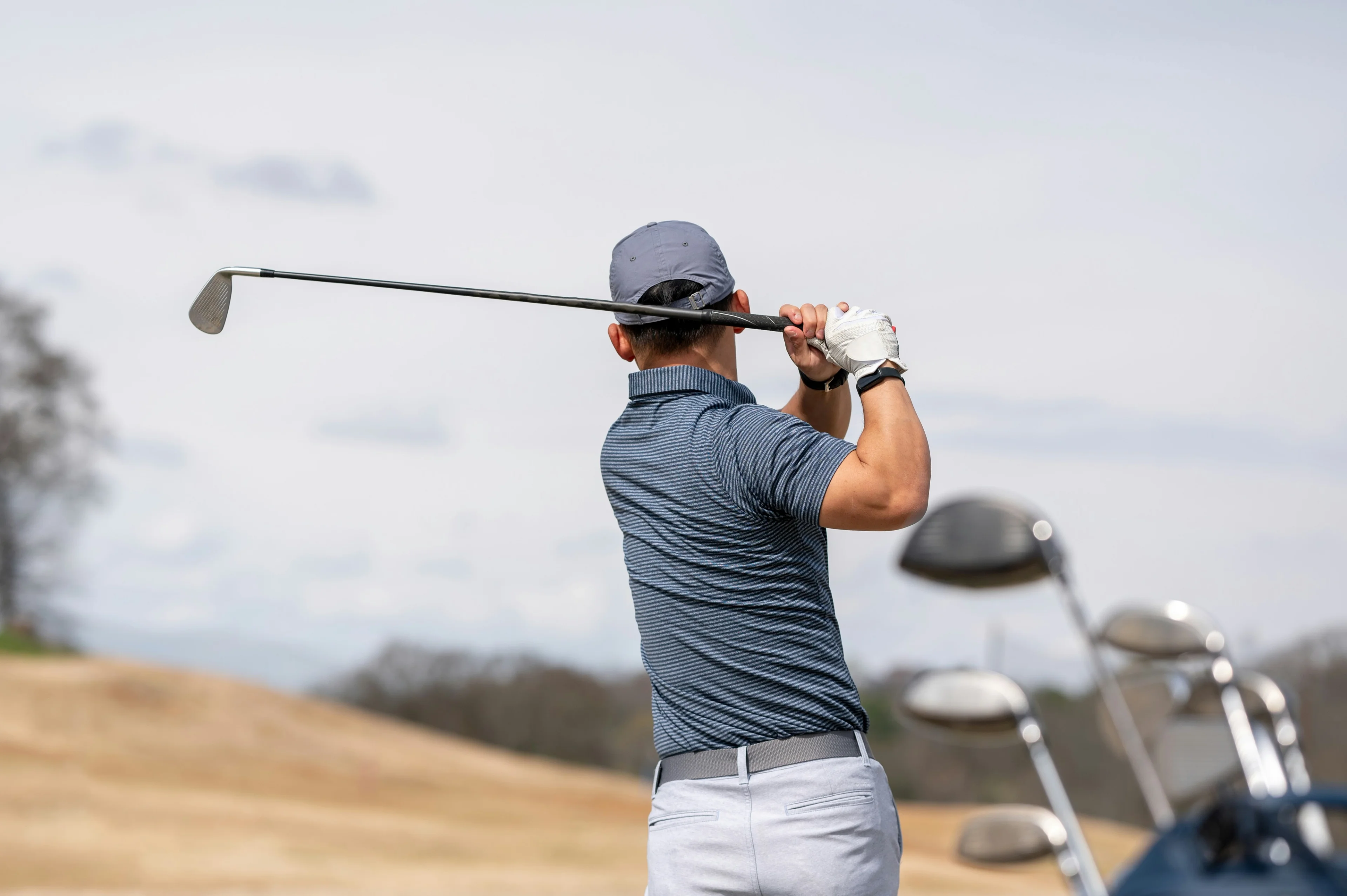 Happy golfer outdoors