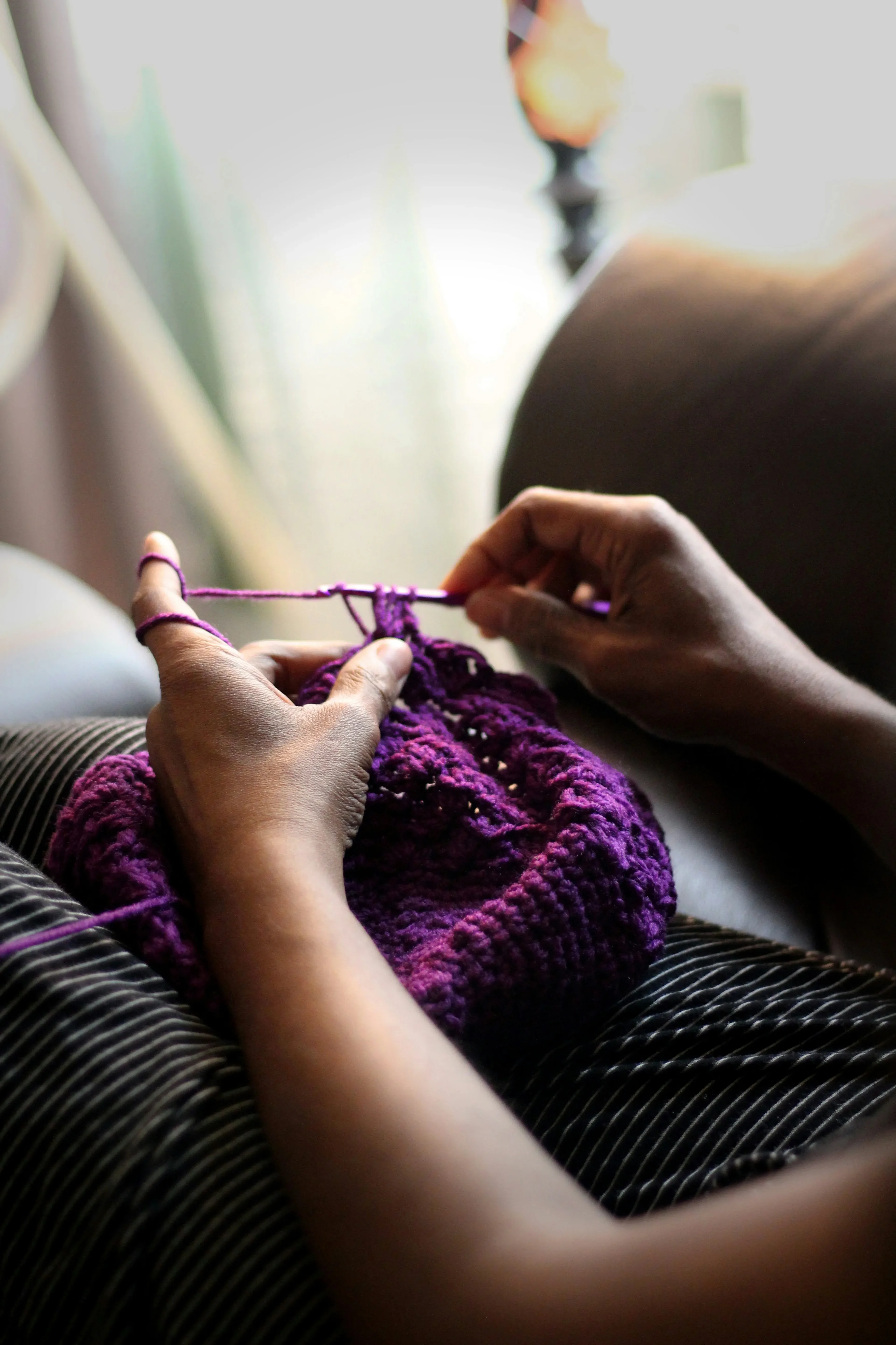 Crochet imagery featuring Stornoway Throw Bundles